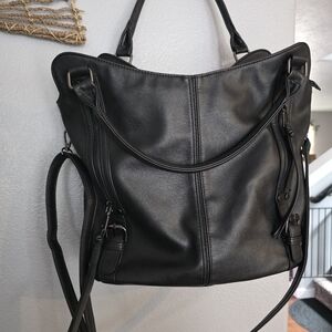 Black Leather Tote Bag